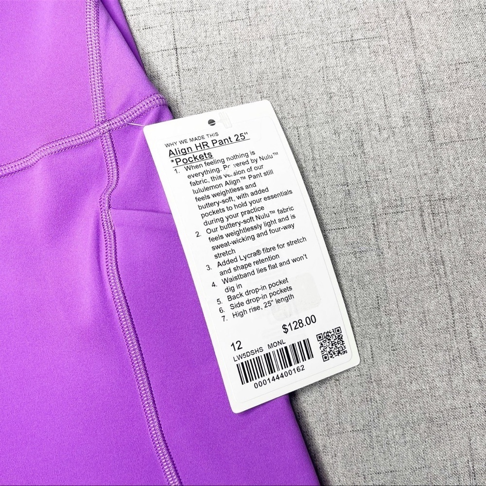 Lululemon Align High Rise Pant Leggings with Pockets Moonlit Magenta 12 NWT - Picture 11 of 12